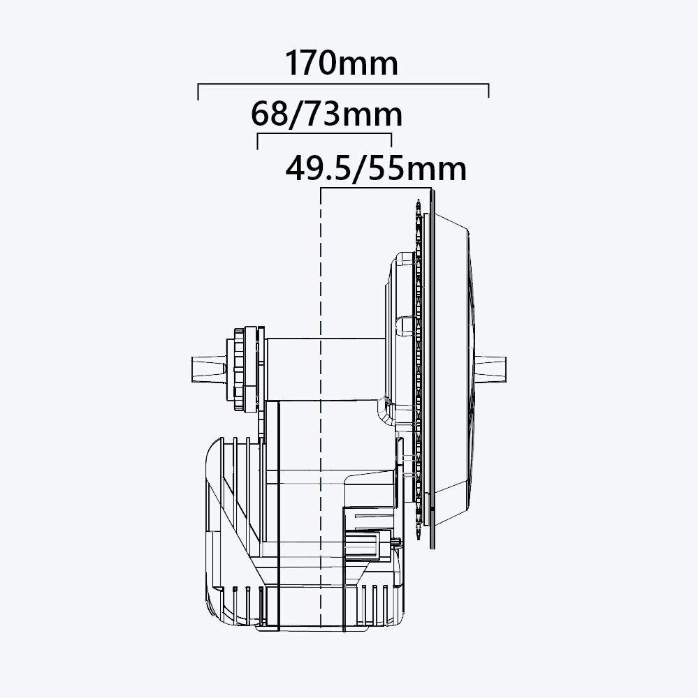 36V 48V 500W 750W Mid Motor Kit met Torquesensor en Lithiumaccu
