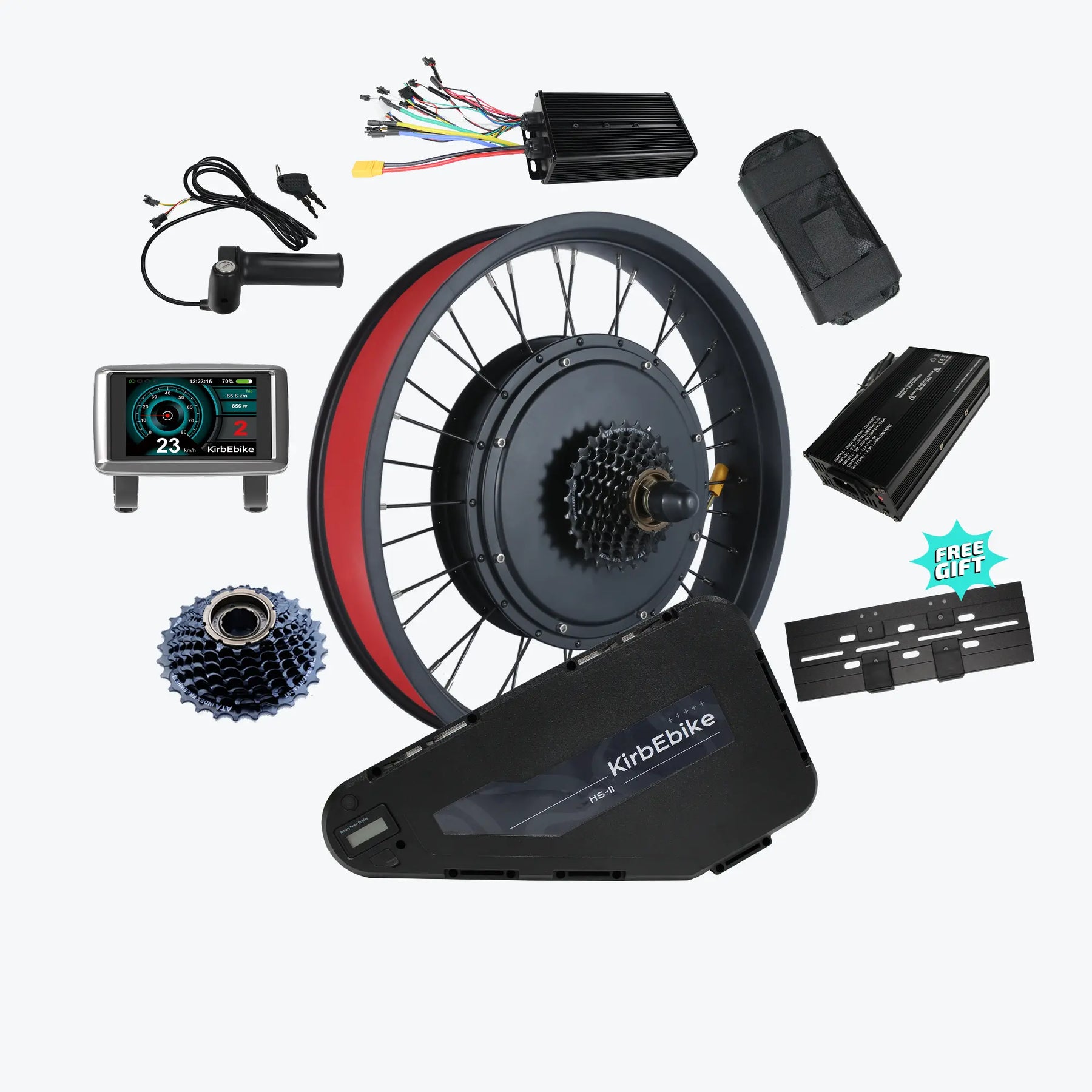 Kirbebike 72V 4000W High-Power E-bike Kit voor MTB & Fat Tire Bikes
