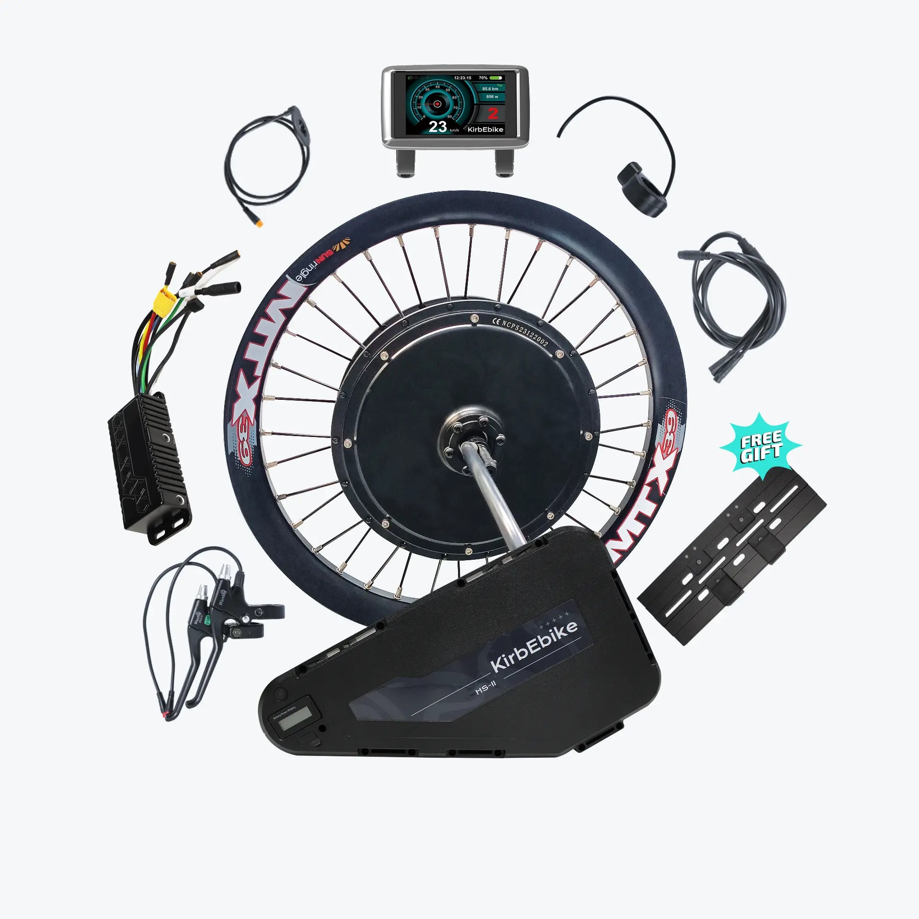 Kirbebike's 60V 2500W-3000W MTX Rim Ebike Conversion Kit 45MPH+