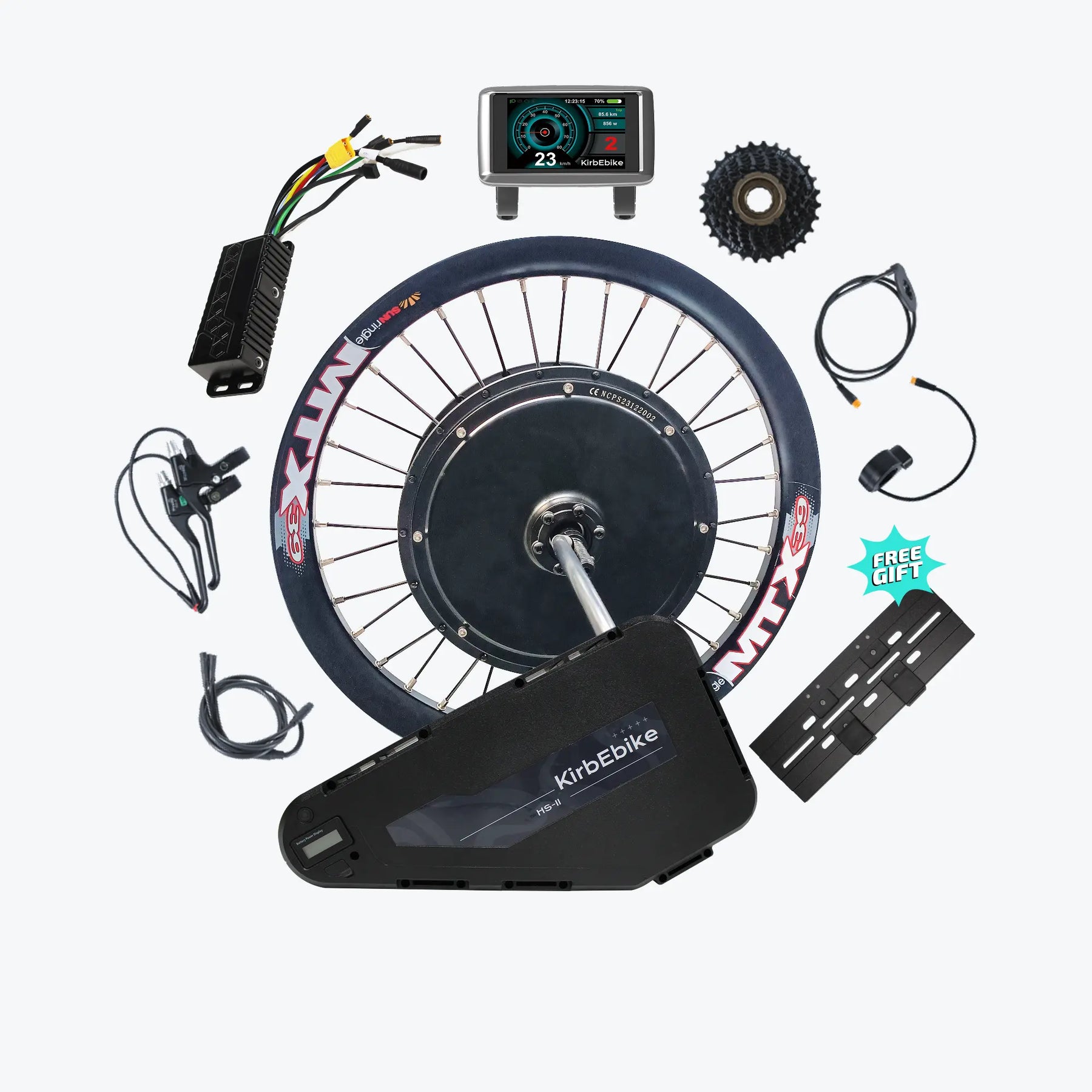Kirbebike's 60V 2500W-3000W MTX Rim Ebike Conversion Kit 45MPH+