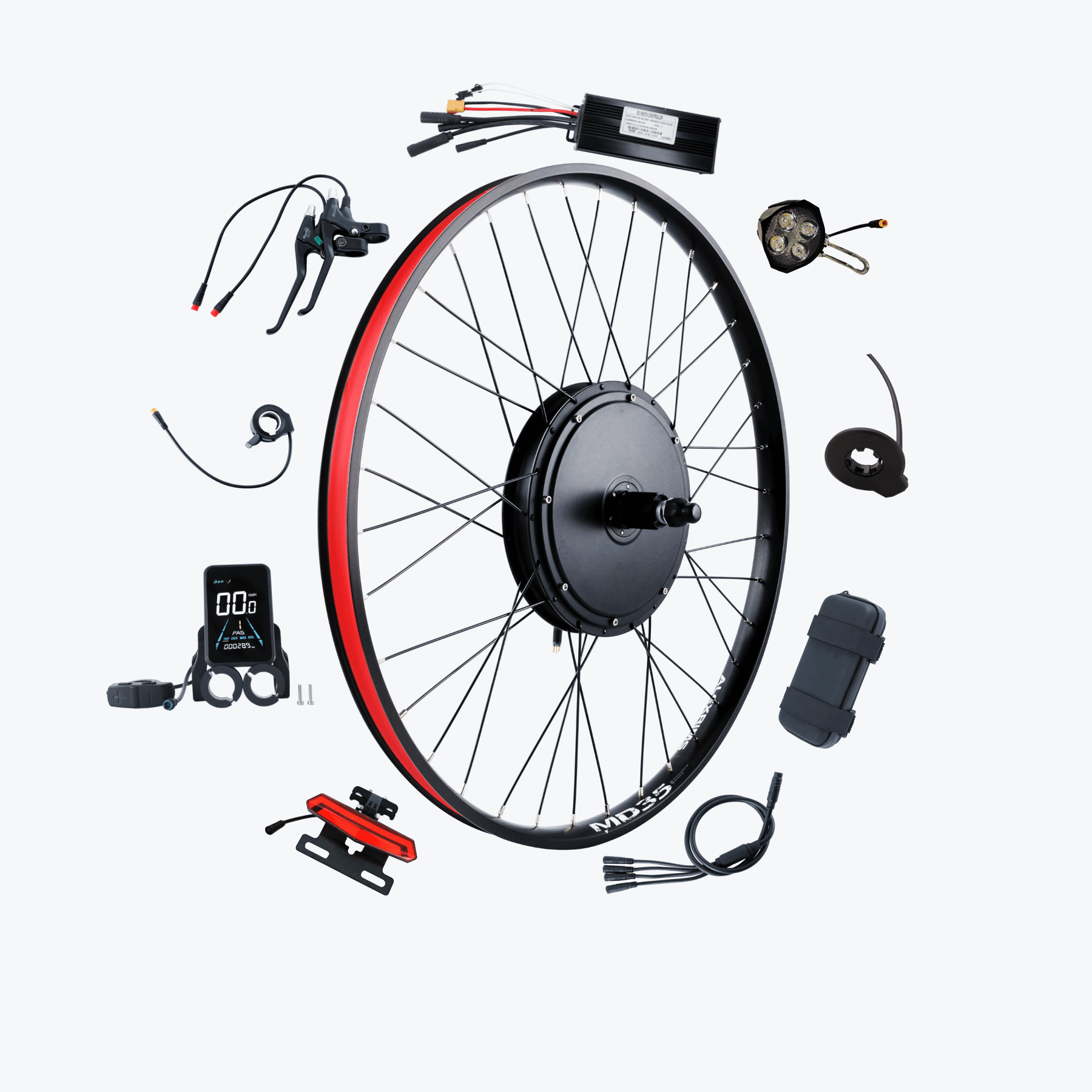 Kirbebike's 48V 1000W Ebike Conversion Kit All Black Wheel