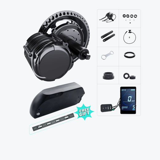 36V/48V 500W-750W Mid-Drive Motor Kit with Torque Sensor Battery