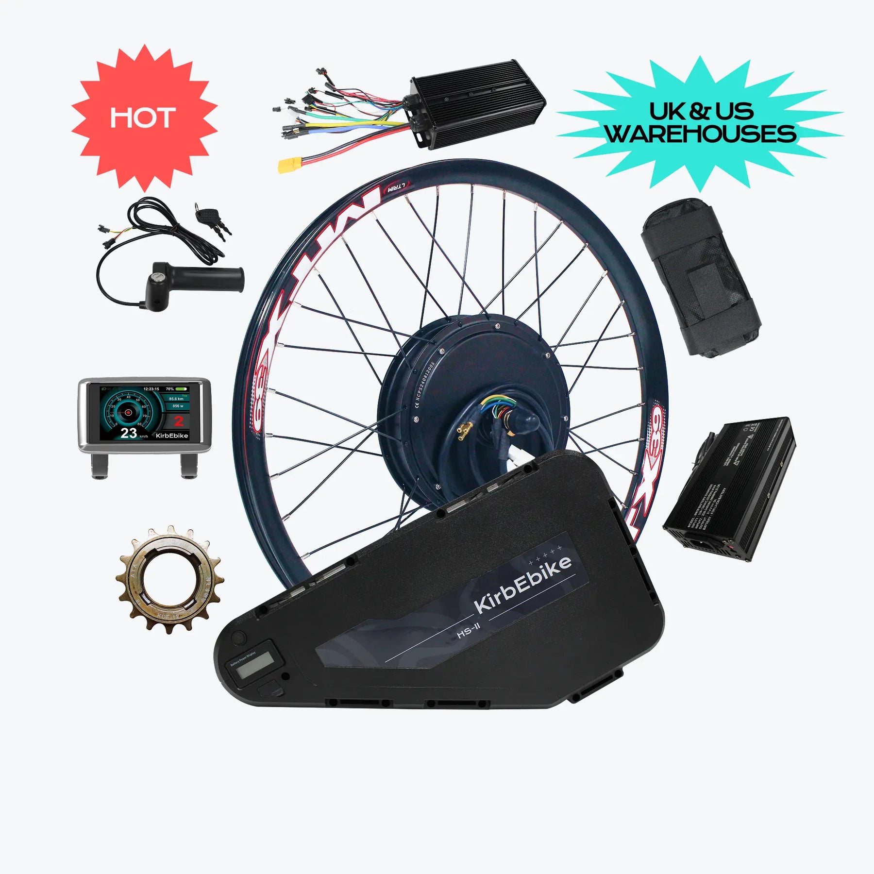 Kirbebike's 72V 4000W Extreme Performance Ebike Motor Kit for MTB and Fat Tire Bike 55MPH+