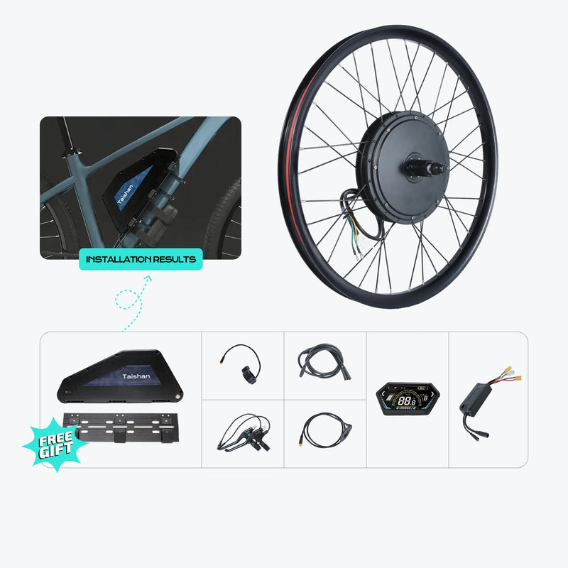 KirbEbike 52V 2000W MTX rim rear hub ebike conversion kit with optional matched battery