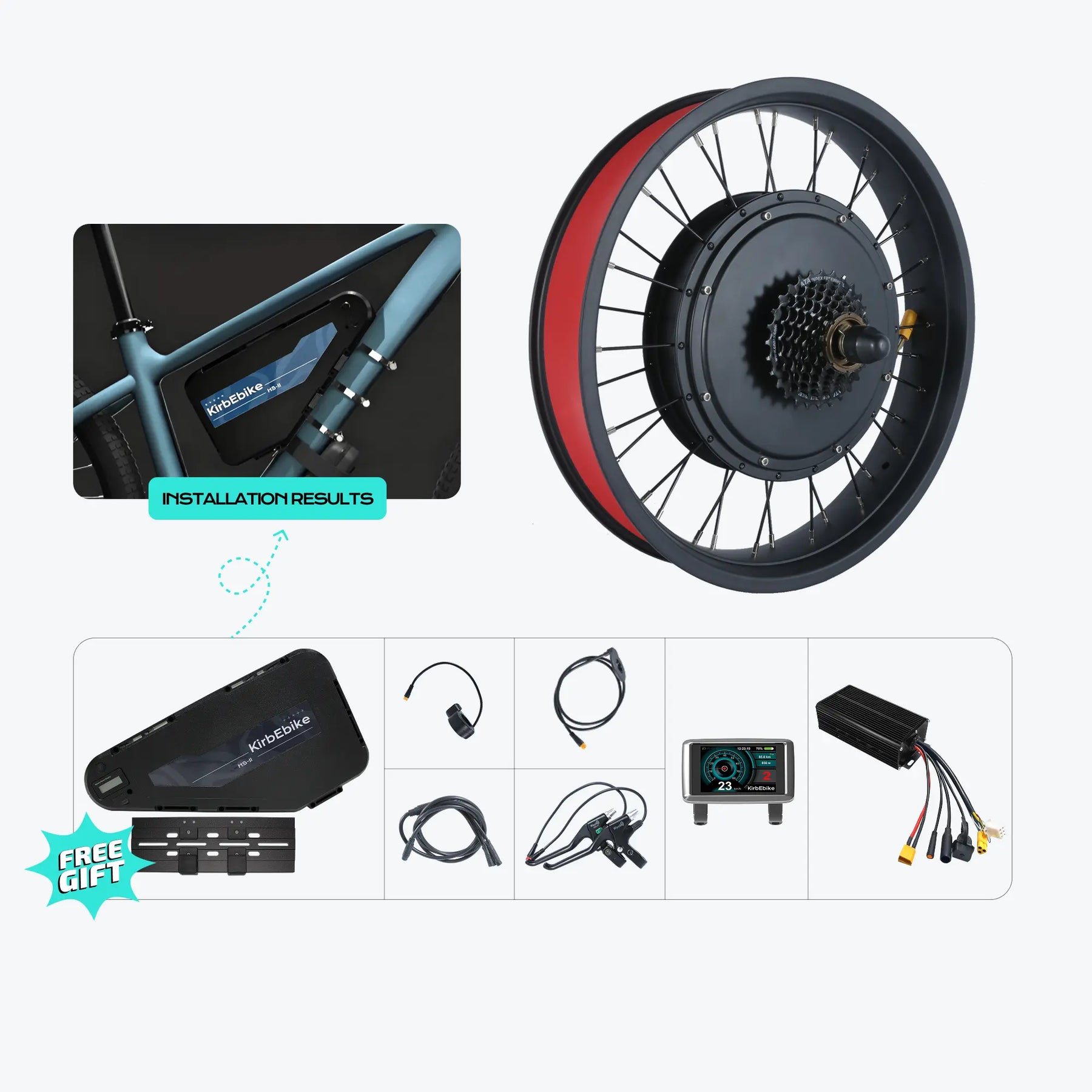 Kirbebike's 60V 2500W-3000W MTX Rim Ebike Conversion Kit 45MPH+
