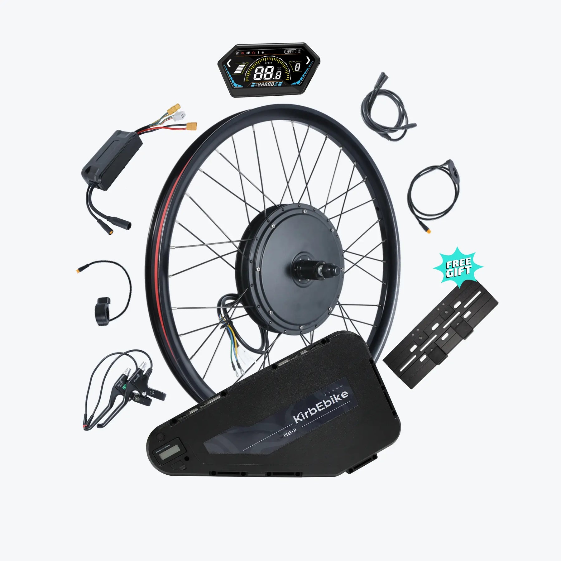 52V 2000W MTX Rim Ebike Conversion Kit Waterproof Design