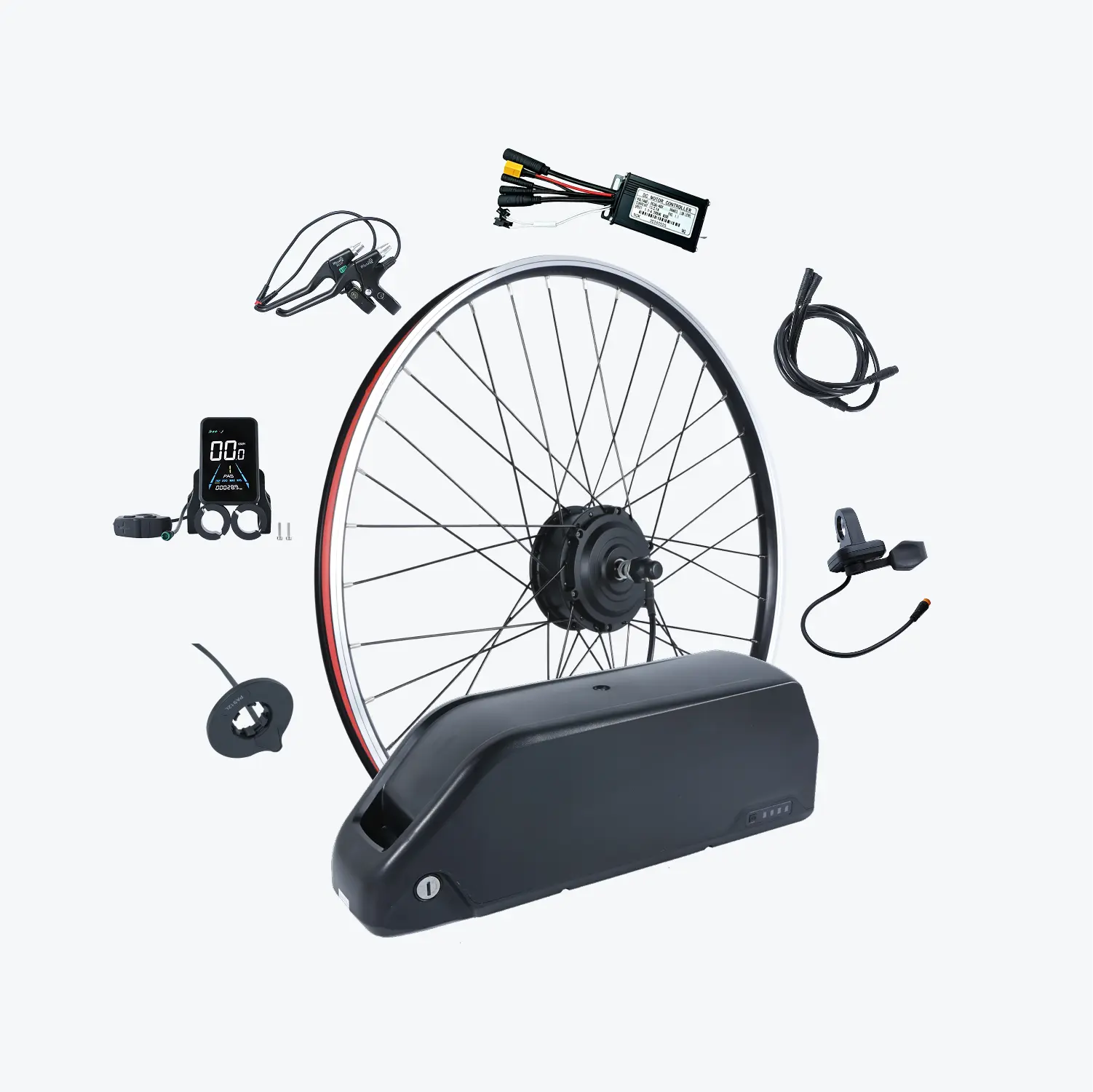 cheapest electric bicycle conversion kit KirbEbike 36V 48V 250W Bike Front Wheel everywhere belt bag collection handlebar grips Color:Royal (default) 5000+ JUXYES