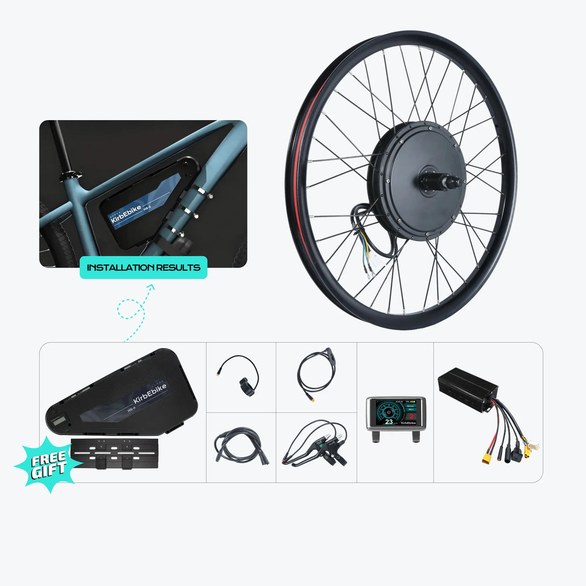 Kirbebike's 60V 2500W-3000W MTX Rim Ebike Conversion Kit 45MPH+