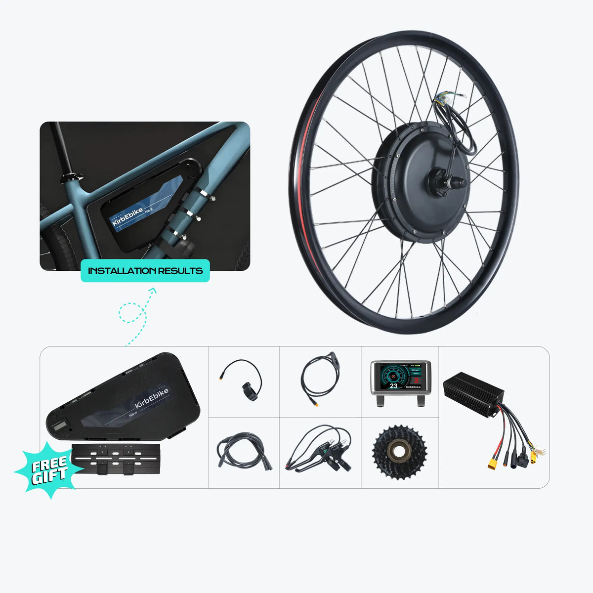 Kirbebike's 60V 2500W-3000W MTX Rim Ebike Conversion Kit 45MPH+