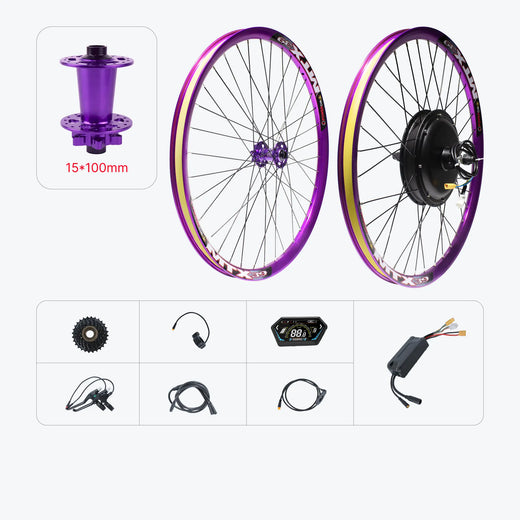 Kirbebike's 52V 2000W MTX Rim Ebike Kit with Front Wheel
