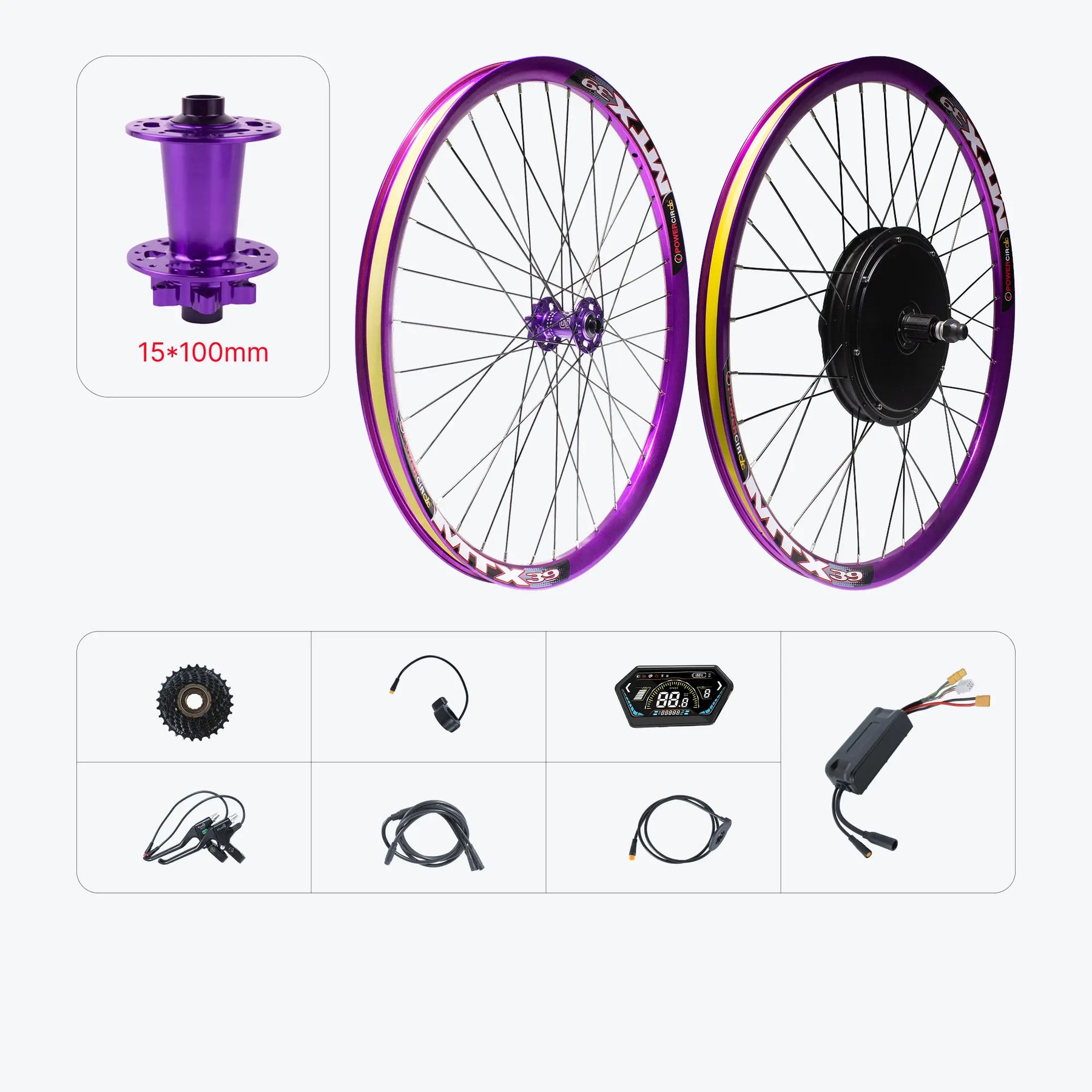 Kirbebike's 52V 2000W MTX Rim Ebike Kit with Front Wheel