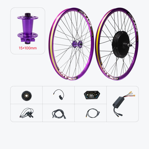 Kirbebike's 52V 2000W MTX Rim Ebike Kit with Front Wheel