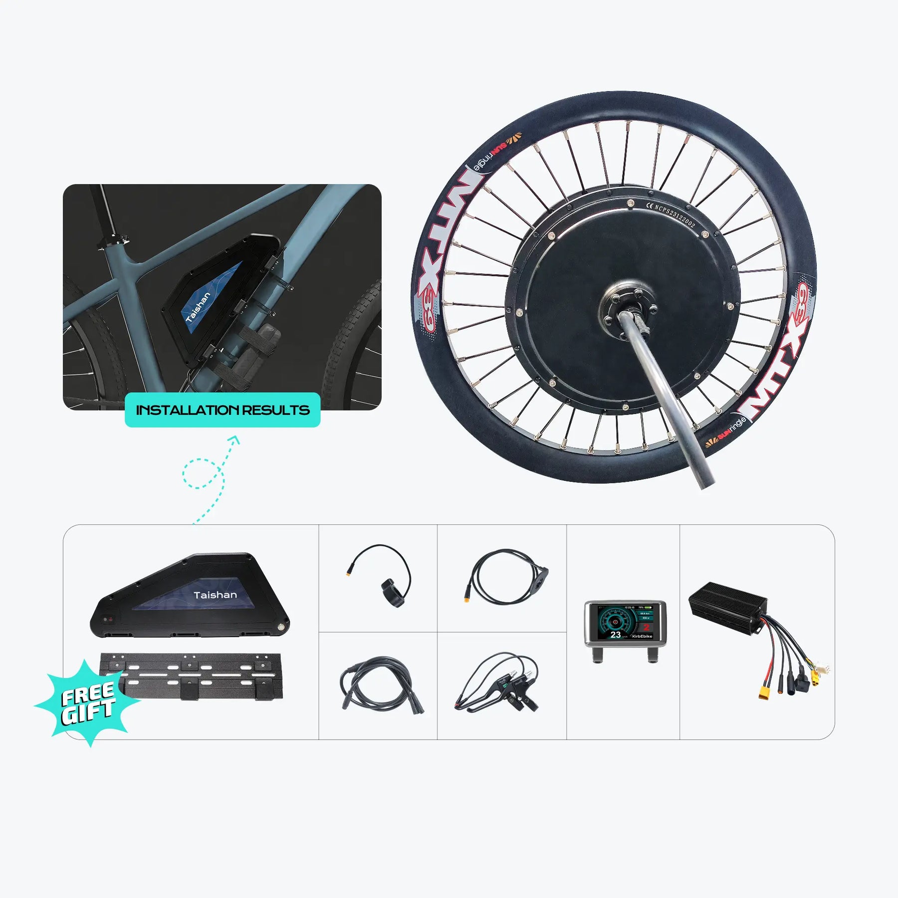 Kirbebike's 60V 2500W-3000W MTX Rim Ebike Conversion Kit 45MPH+