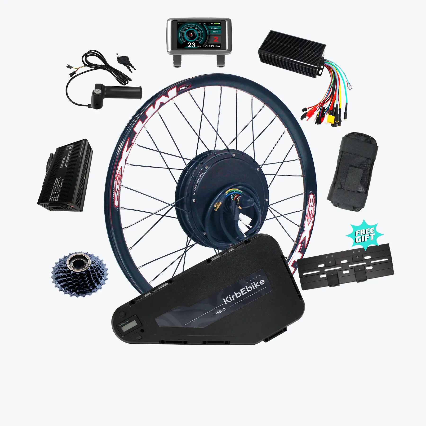 Kirbebike 72V 4000W High-Power E-bike Kit voor MTB & Fat Tire Bikes