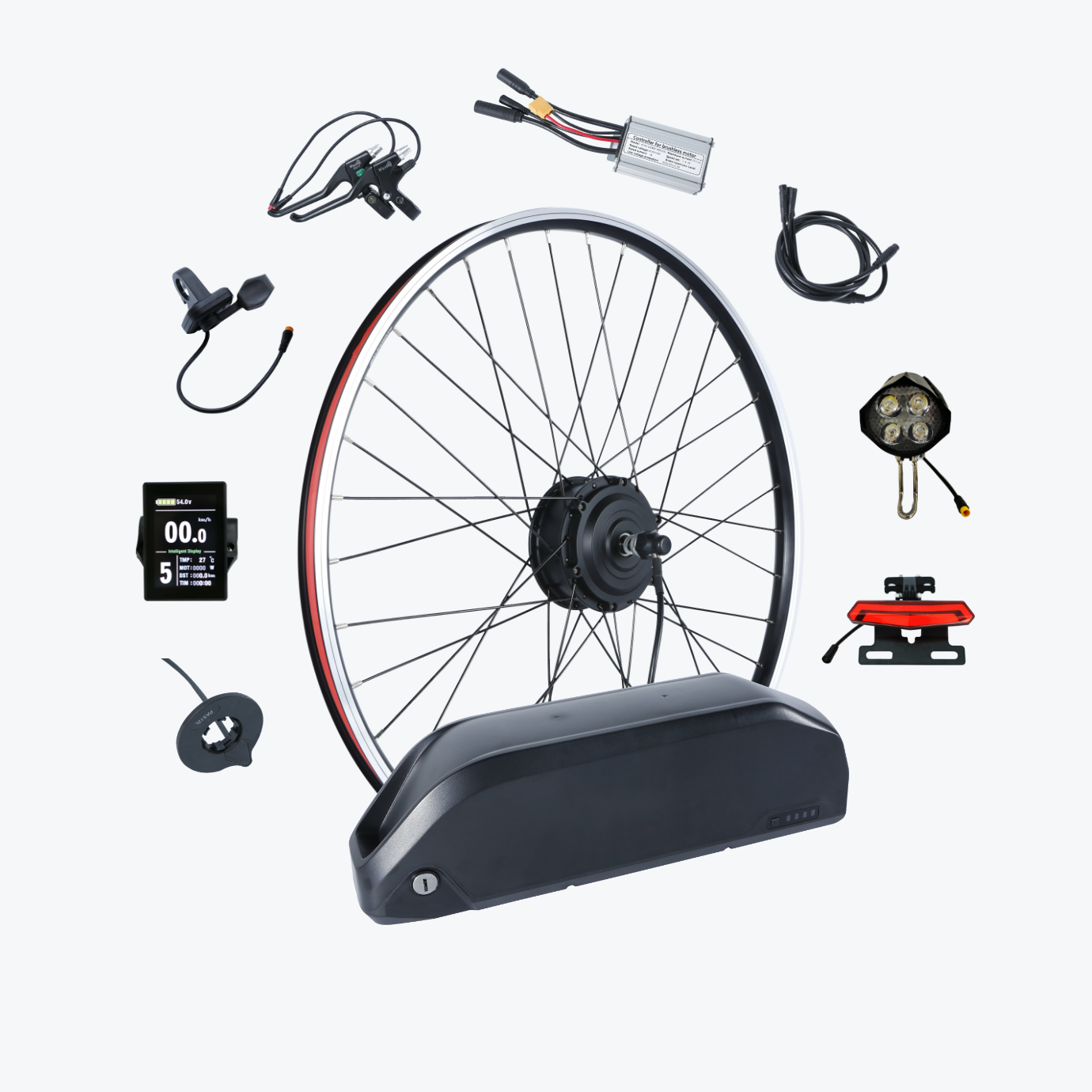 Front wheel electric bike kit online with battery